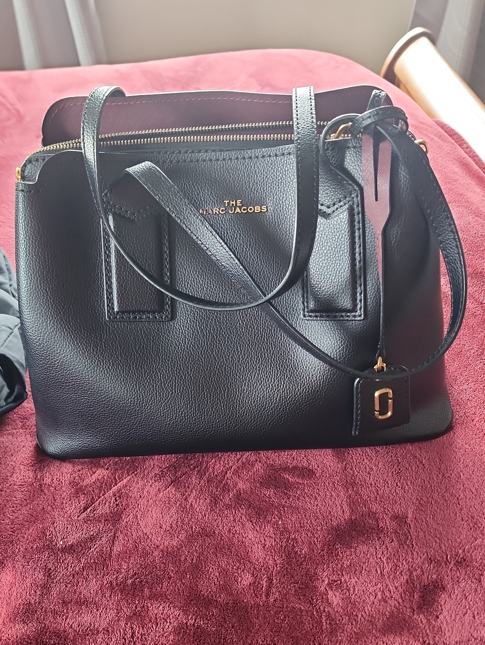 Black Leather Tote Bag.  The MARC JACOBS TOTE